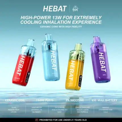 Hebat喜貝15K抛棄式 15000口一次性電子煙 | 16種口味 超大口數